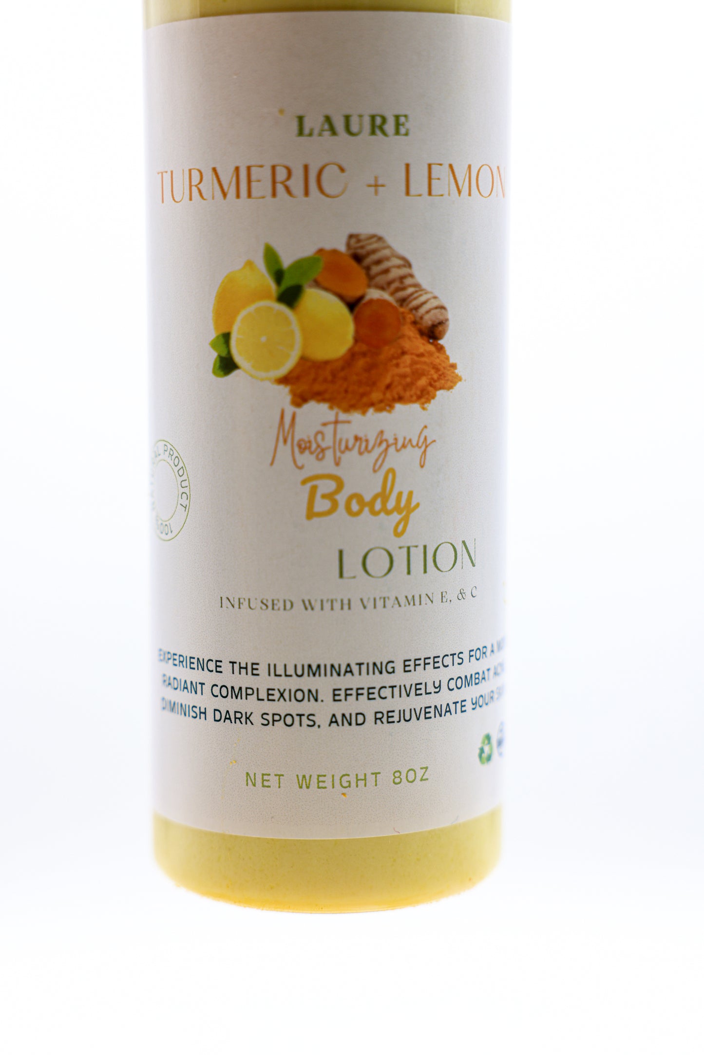 Turmeric and Lemon  Body Lotion- Brightening and Moisturizing with Vitamin C and E