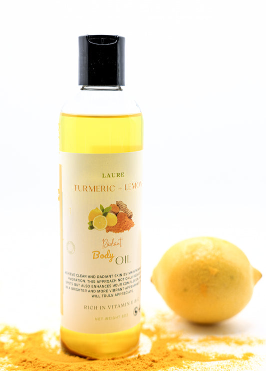 Turmeric and Lemon Body Oil-vitamin C, licorice root extract, and Vatamin E