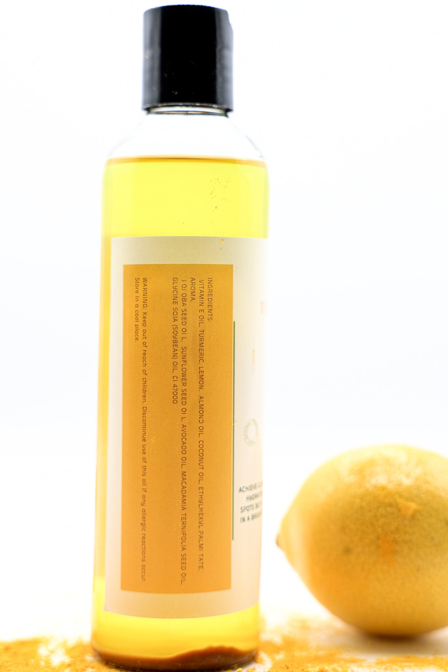 Turmeric and Lemon Body Oil-vitamin C, licorice root extract, and Vatamin E