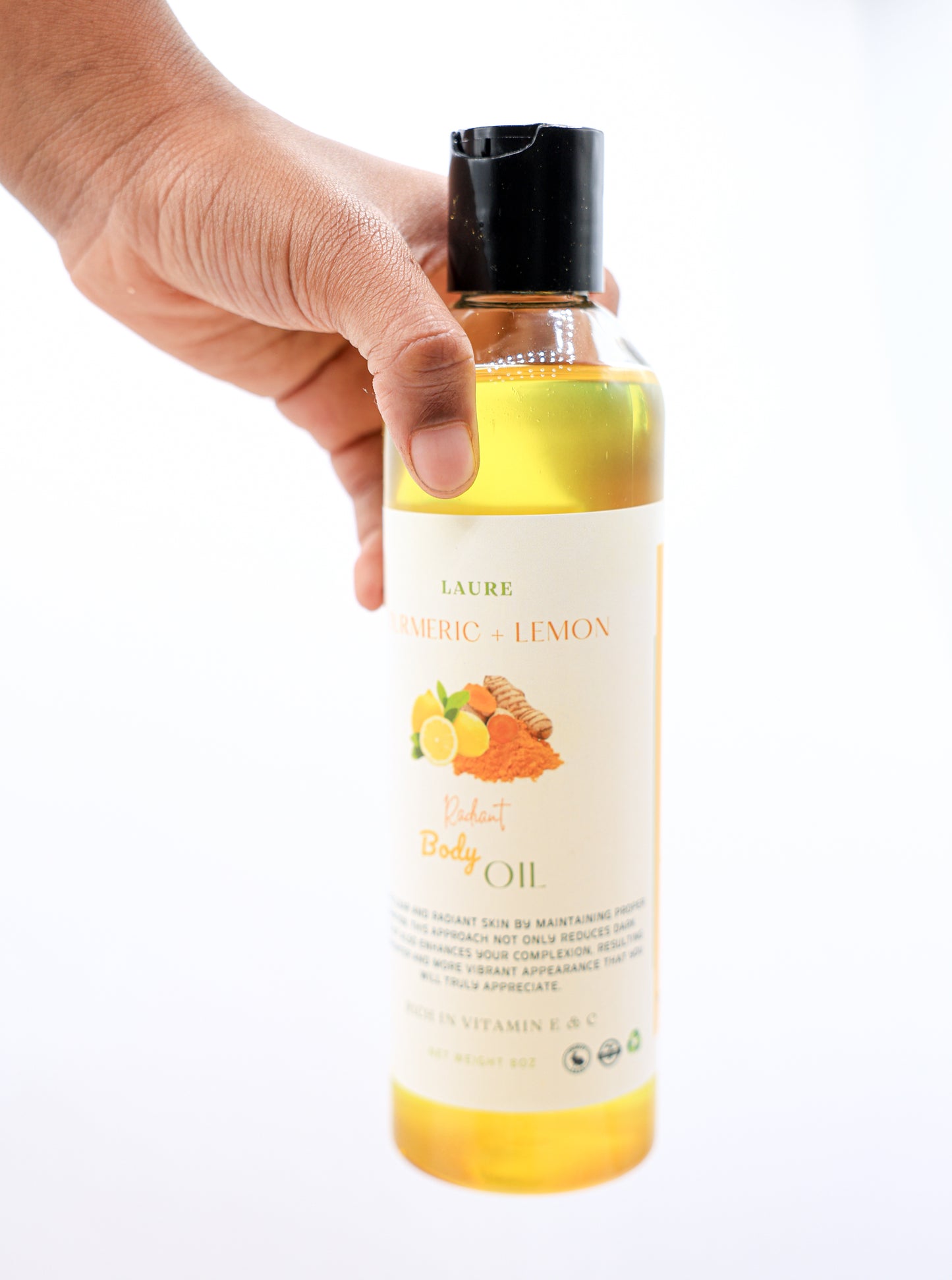 Turmeric and Lemon Body Oil-vitamin C, licorice root extract, and Vatamin E