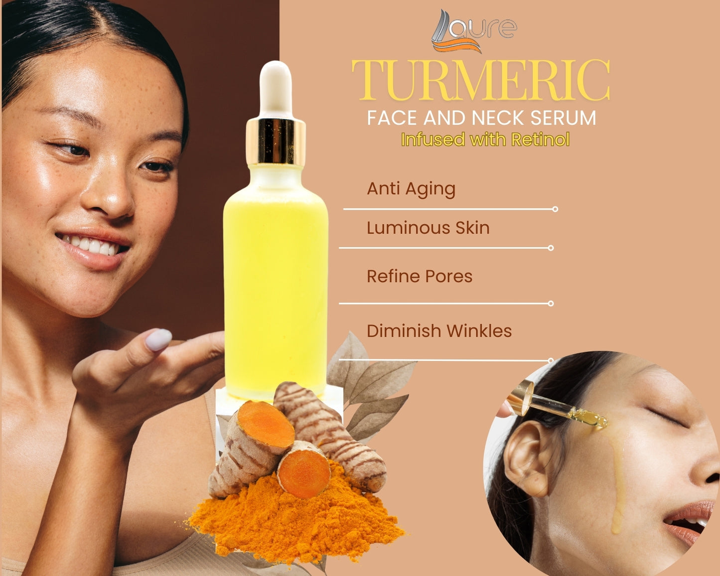 Turmeric Brightening serum with vitamin C, and Retinol