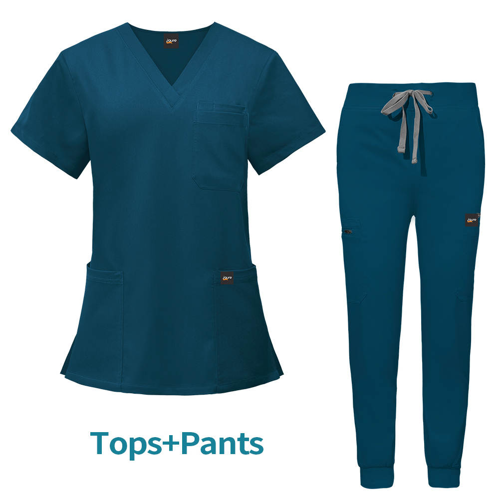 Scrubs Medical Uniform Women Scrubs Set, Top and Pants Jogger