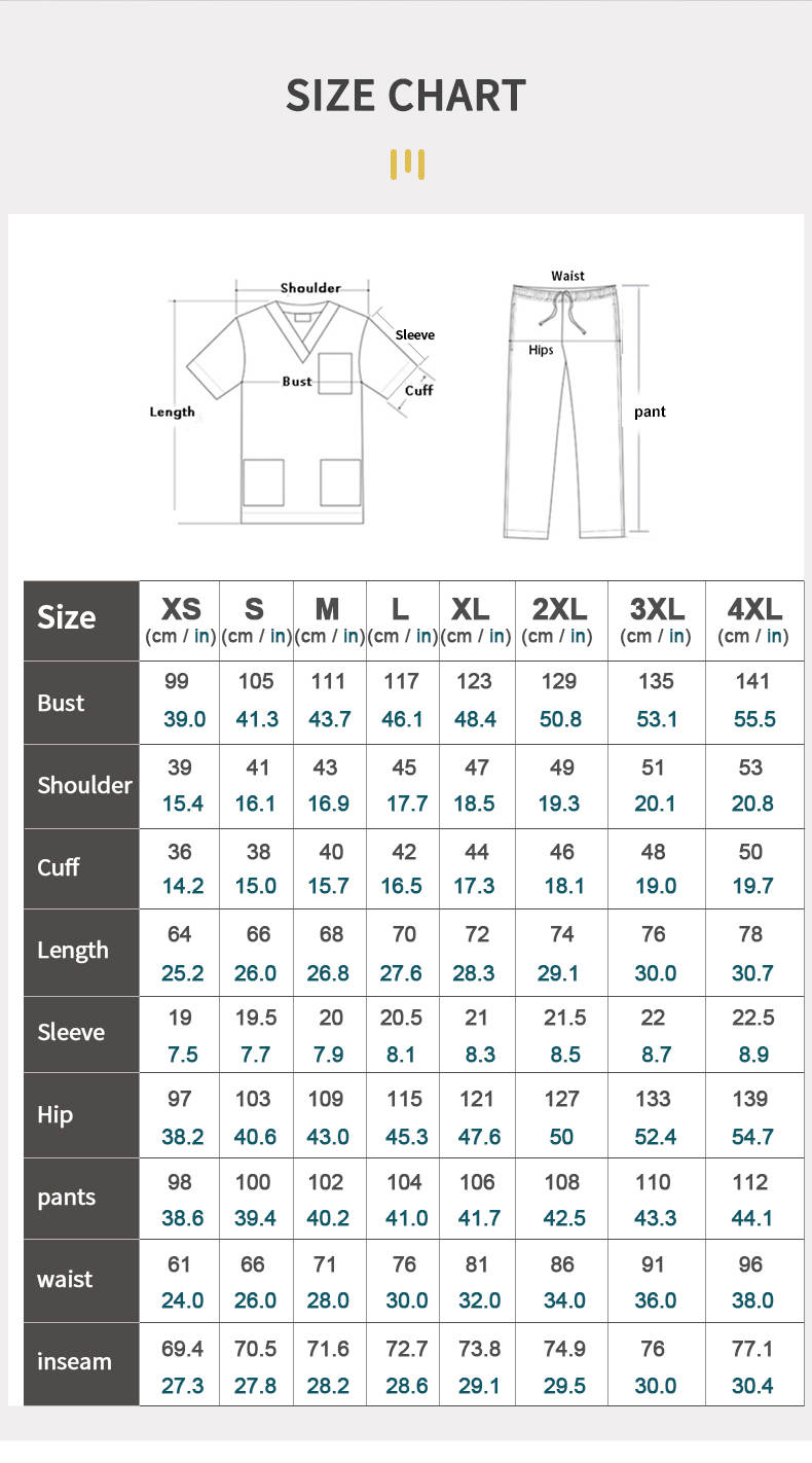 Scrubs Medical Uniform Women Scrubs Set, Top and Pants Jogger